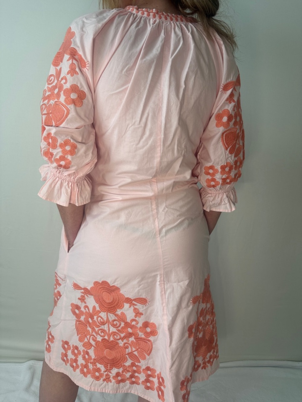 Julia Amory Pink Embroidered Mini Dress S - Picture 6 of 8
